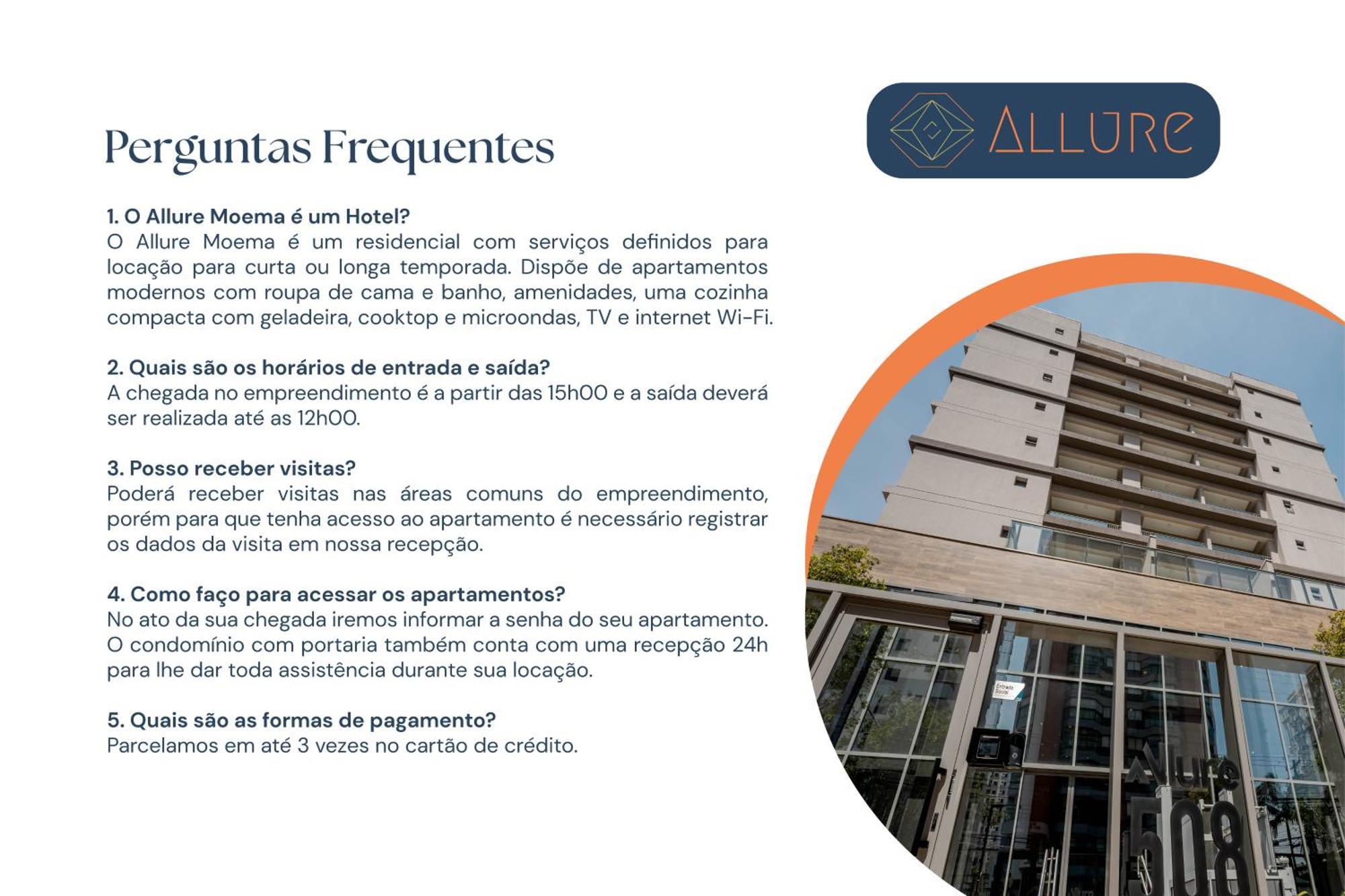 Apartamentos Studio Allure Moema - Com Cafe Da Manha Opcional, Recepcao E Valet 24 Horas São Paulo Extérieur photo